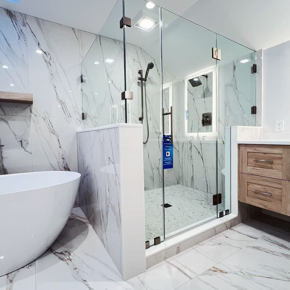 Bathroom tiling detail — clean grout and finish