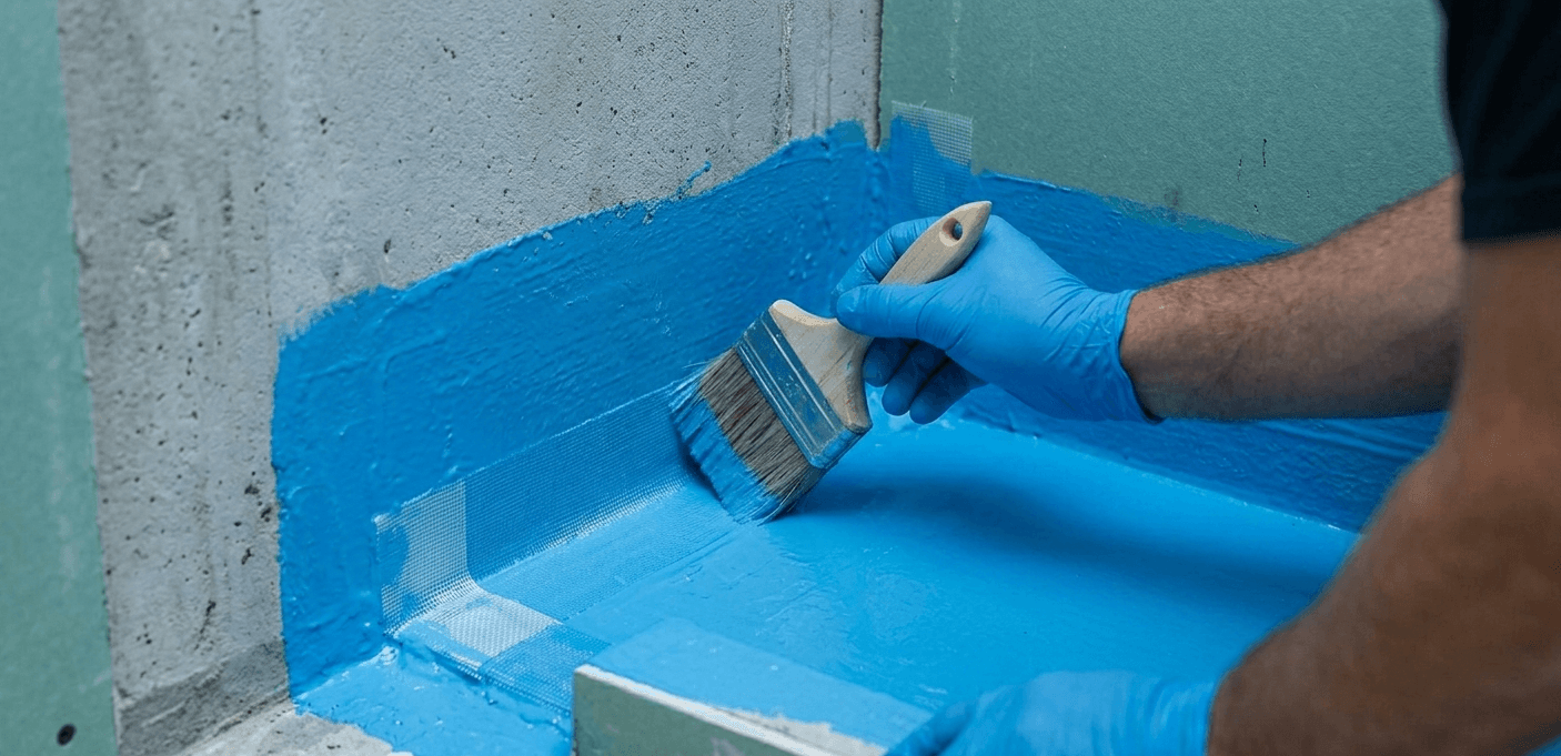 Waterproofing installation for wet areas